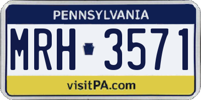 PA license plate MRH3571