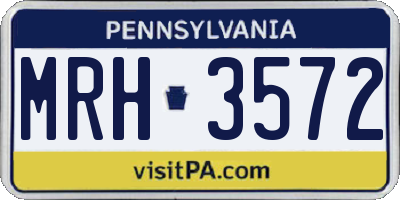 PA license plate MRH3572