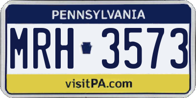 PA license plate MRH3573