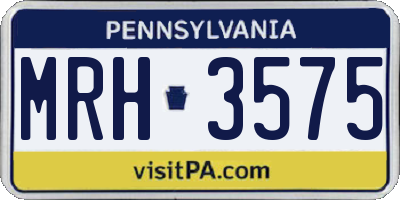PA license plate MRH3575