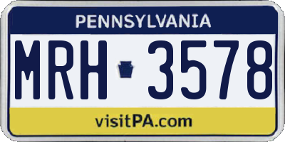 PA license plate MRH3578