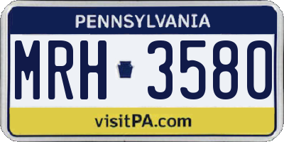 PA license plate MRH3580