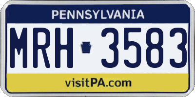 PA license plate MRH3583