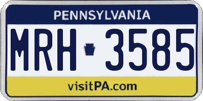 PA license plate MRH3585