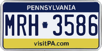 PA license plate MRH3586