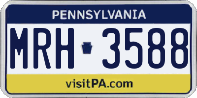 PA license plate MRH3588