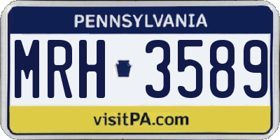PA license plate MRH3589