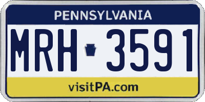 PA license plate MRH3591