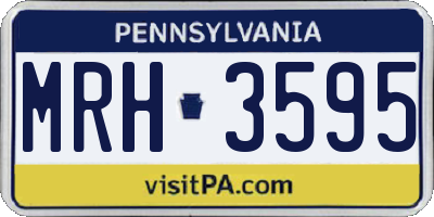 PA license plate MRH3595