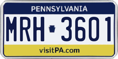 PA license plate MRH3601