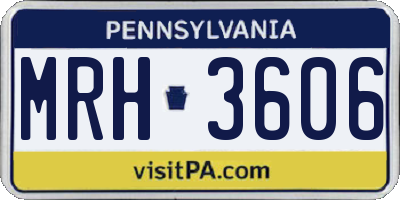 PA license plate MRH3606