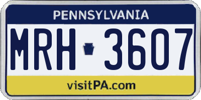 PA license plate MRH3607