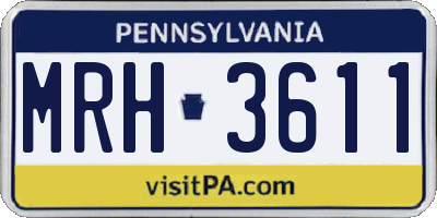PA license plate MRH3611