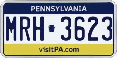 PA license plate MRH3623