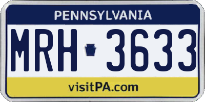 PA license plate MRH3633