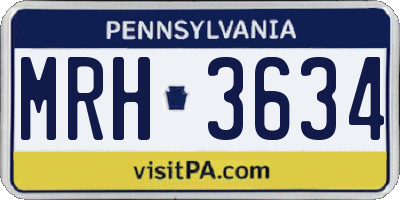 PA license plate MRH3634