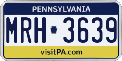 PA license plate MRH3639
