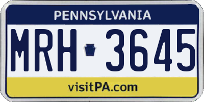 PA license plate MRH3645