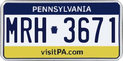 PA license plate MRH3671