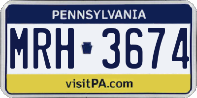 PA license plate MRH3674