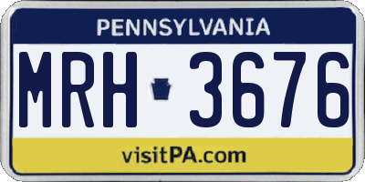 PA license plate MRH3676