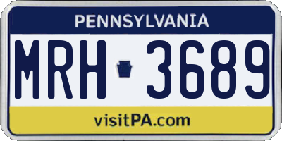PA license plate MRH3689