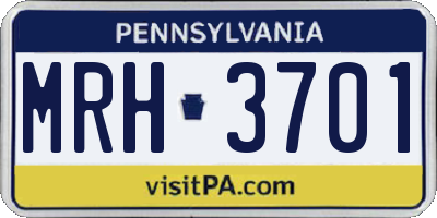 PA license plate MRH3701