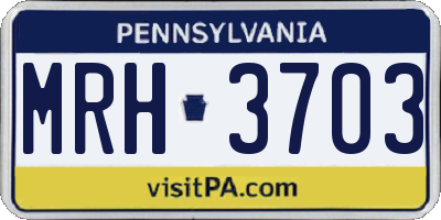 PA license plate MRH3703