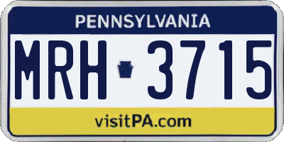 PA license plate MRH3715