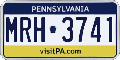 PA license plate MRH3741