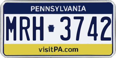 PA license plate MRH3742