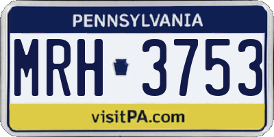 PA license plate MRH3753