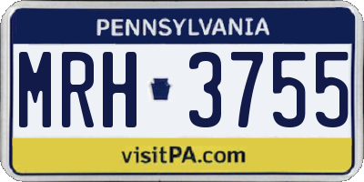 PA license plate MRH3755