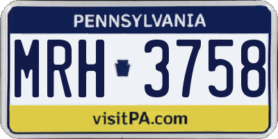PA license plate MRH3758