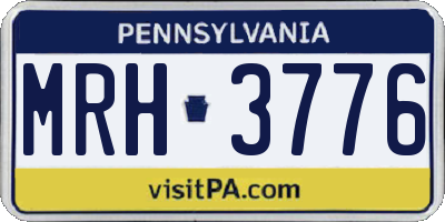 PA license plate MRH3776