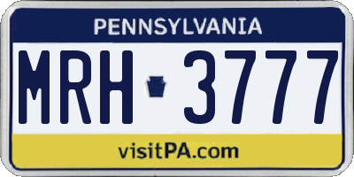 PA license plate MRH3777