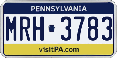 PA license plate MRH3783