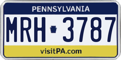 PA license plate MRH3787