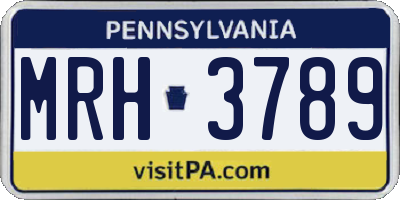PA license plate MRH3789