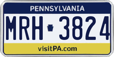 PA license plate MRH3824