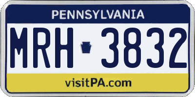 PA license plate MRH3832