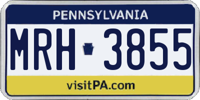 PA license plate MRH3855