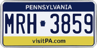 PA license plate MRH3859