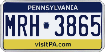 PA license plate MRH3865