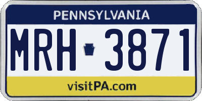 PA license plate MRH3871