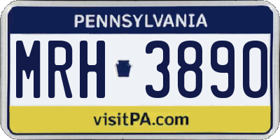 PA license plate MRH3890