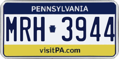 PA license plate MRH3944