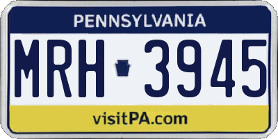 PA license plate MRH3945