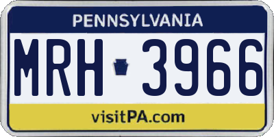 PA license plate MRH3966