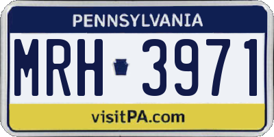 PA license plate MRH3971